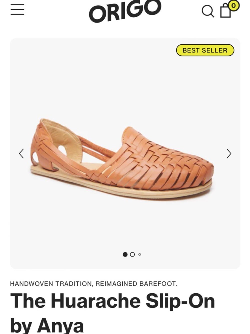 Huarache Slip-On Flats — Tan Leather Women’s Loafers